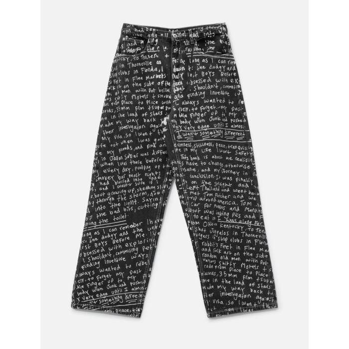 Perks And Mini 【 Alto Over Print Jeans - Joshua Gordon Unisex Black Wash 】 ジーンズ ユニセックス 黒色 ブラック｜スニケス