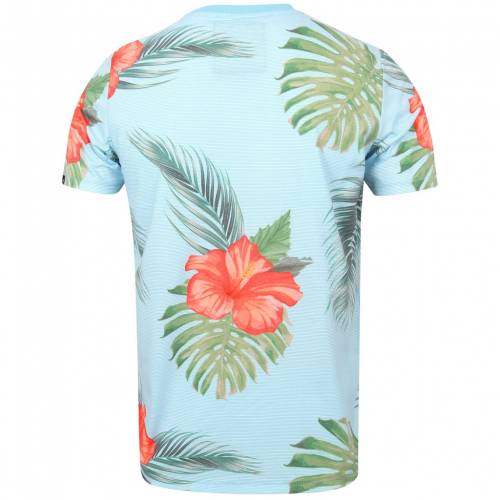 安心の定価販売 Tokyo Laundry Tシャツ 青色 ブルー Tokyo Laundry Waikawa Striped Tropical Palm Printed Tshirt In Blue Fog メンズファッション トップス Tシャツ カットソー 最安値 Spa116 Ru