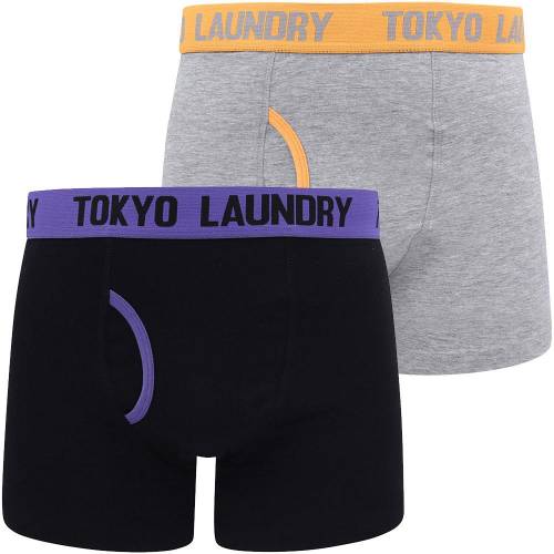 ファッションブランド カジュアル ファッション Tokyo Laundry ショーツ パープル Tokyo インナー 下着 ハーフパンツ 紫 パープル 橙 オレンジ 2個入 ボクサーショーツ メンズ Purple Orange Tokyo Laundry Brompton Set In Opulence Blazing スニケス