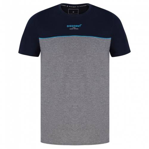 公式 ディシデント Dissident Tシャツ スカイ 紺色 ネイビー Dissident Tayfur Cotton Blend Spacedye Panel Tshirt In Sky Captain Navy メンズファッション トップス Tシャツ カットソー スニケス 高速配送 Hillcrestcare Org