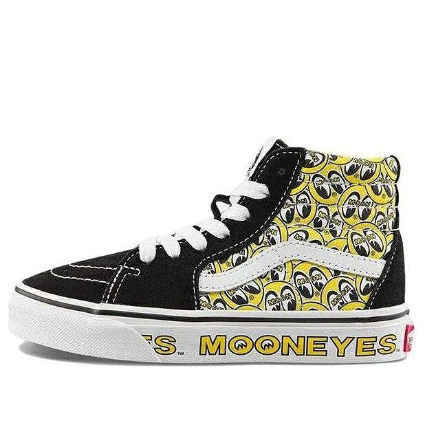 ヴァンズ バンズ スケートハイ 白色 ホワイト 黒色 ブラック 黄色 イエロー 'BLACK YELLOW' ジュニア キッズ VANS (PS) X MOONEYES SK8-HI WHITE VN0A5DXNY23 / BLACK WHITE YELLOW ベビー マタニティ スニーカ|スニケス