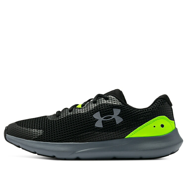 黒いこと 黒いこと 緑 緑であること アンダーアーマー \u0027BLACK GREEN\u0027 スニーカー メンズ UNDER ARMOUR UNDER ARMOUR SURGE 3 3024883-003 / BLACK GREEN