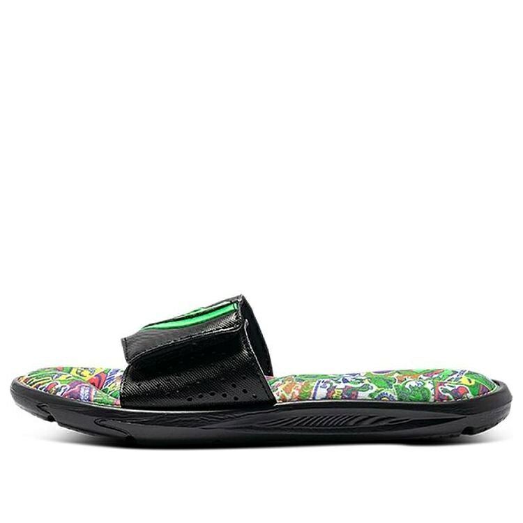 イグナイト グラフィック ストラップ 黒色 ブラック 緑 グリーン アンダーアーマー 'BLACK GREEN' スニーカー メンズ UNDER ARMOUR UNDER ARMOUR IGNITE VI GRAPHIC STRAP SLIDES 3024451-004 / BLACK GREEN