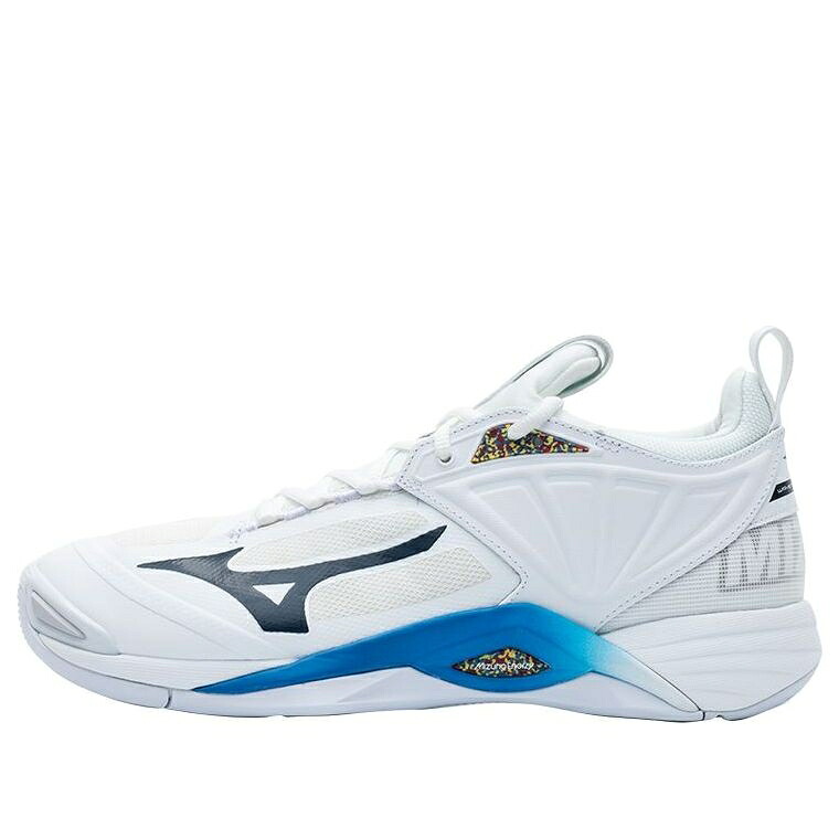 ミズノ ウェーブ ウェイブ 白色 ホワイト 青色 ブルー 'WHITE BLUE' スニーカー メンズ MIZUNO WAVE MOMENTUM 2 V1GA211300 / WHITE BLUE