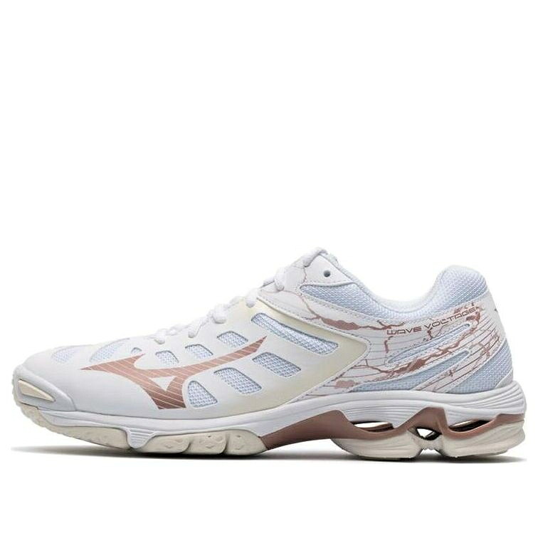 ミズノ 縮くれる ウェイブ 白いこと 白いこと サクラ色 \u0027WHITE ROSE\u0027 スニーカー レディース MIZUNO (WMNS) WAVE VOLTAGE V1GC216036 / WHITE ROSE SNOWWHITE