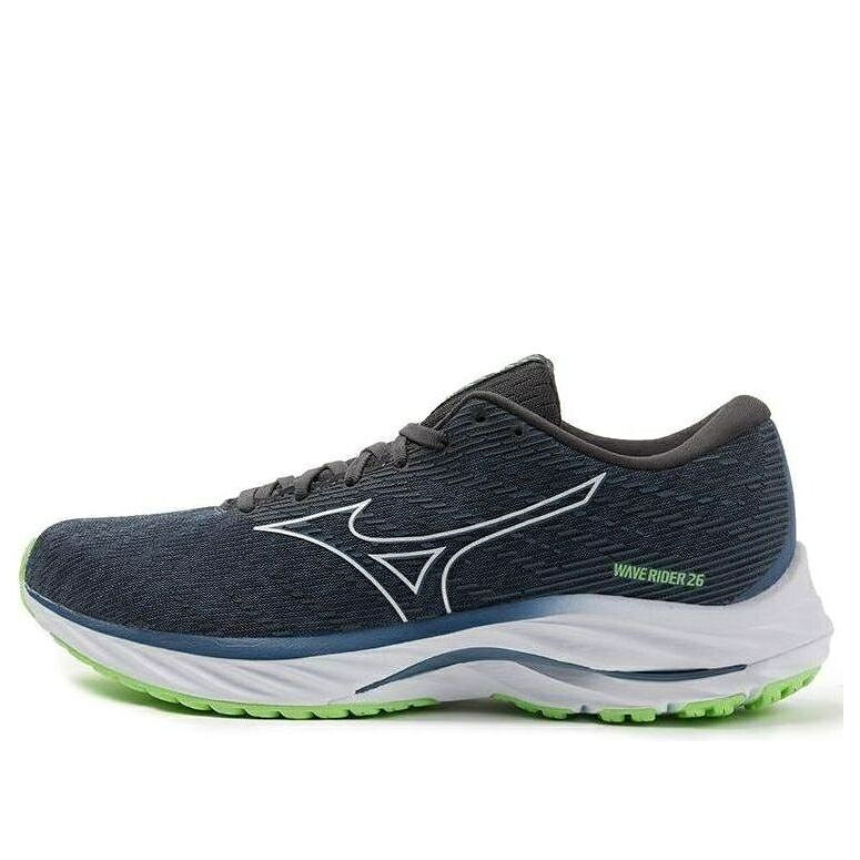 ミズノ ウェーブ ウェイブ 黒色 ブラック 白色 ホワイト 緑 グリーン 'BLACK' スニーカー メンズ MIZUNO WAVE RIDER 26 J1GC220354 / BLACK WHITE GREEN|スニケス