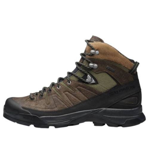 サロモン ミッド レザー 黒色 ブラック ディープ DARK BLACK スニーカー メンズ SALOMON X-ALP MID DISTRESSED LEATHER GTX EARTH 477959 / DARK EARTH BLACK DEEP LICHEN