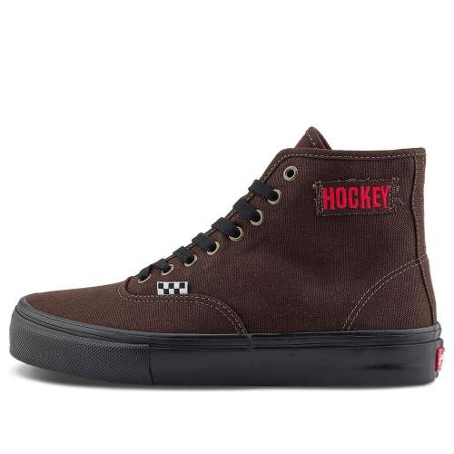 ヴァンズ バンズ オーセンティック ハイ 茶色 ブラウン 黒色 ブラック 'DARK BROWN' スニーカー メンズ VANS X HOCKEY AUTHENTIC HIGH VN000CBQ7W1 / DARK BROWN BLACK
