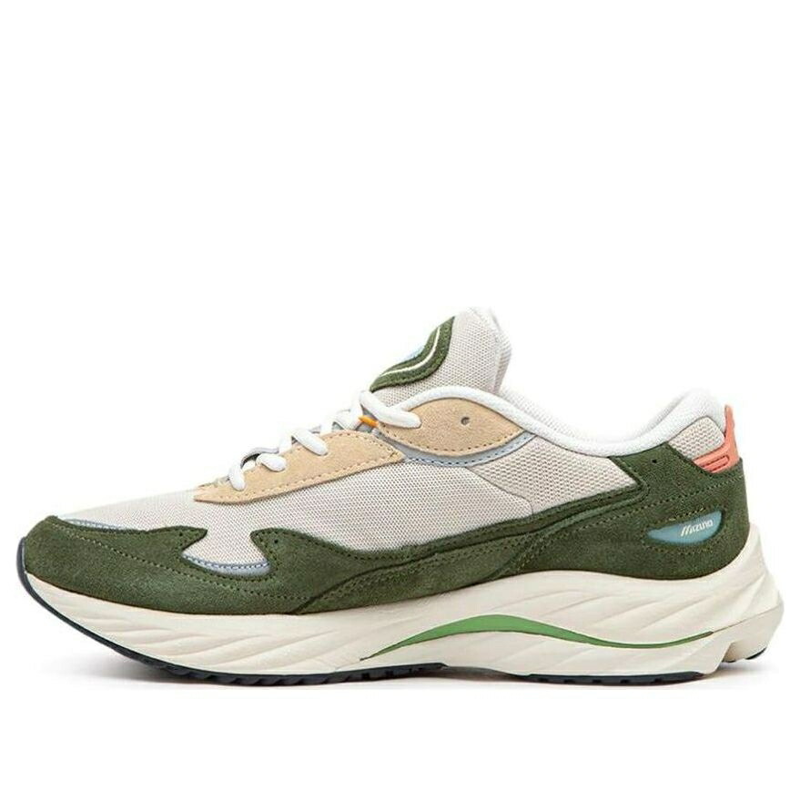 ミズノ ウェーブ ウェイブ 緑 グリーン ベージュ WHITE GREEN スニーカー メンズ MIZUNO SPORTS STYLE WAVE RIDER D1GA330906 / GREEN BEIGE