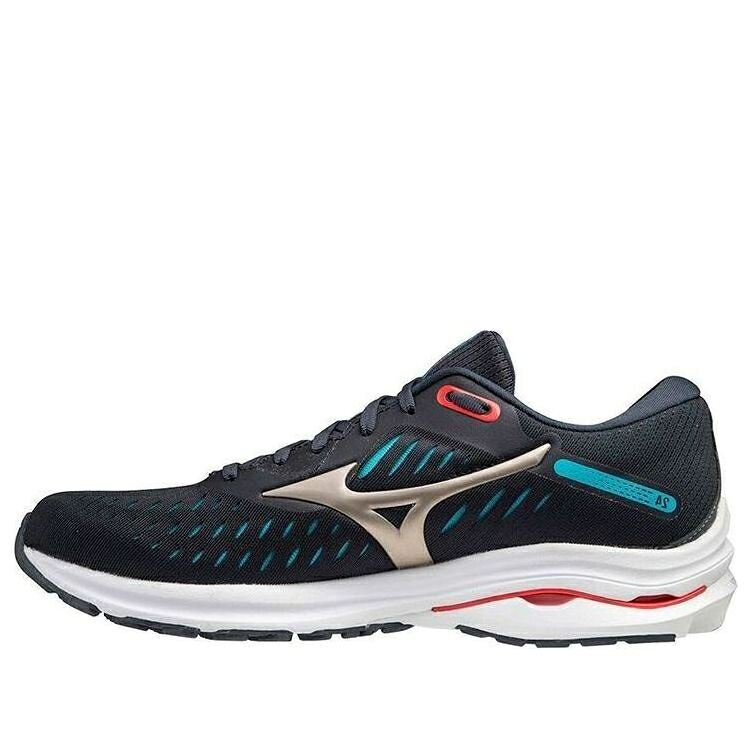 ミズノ ウェーブ ウェイブ 黒色 ブラック 青色 ブルー 'INDIA INK' スニーカー メンズ MIZUNO WAVE RIDER 24 J1GC200342 / BLACK BLUE|スニケス