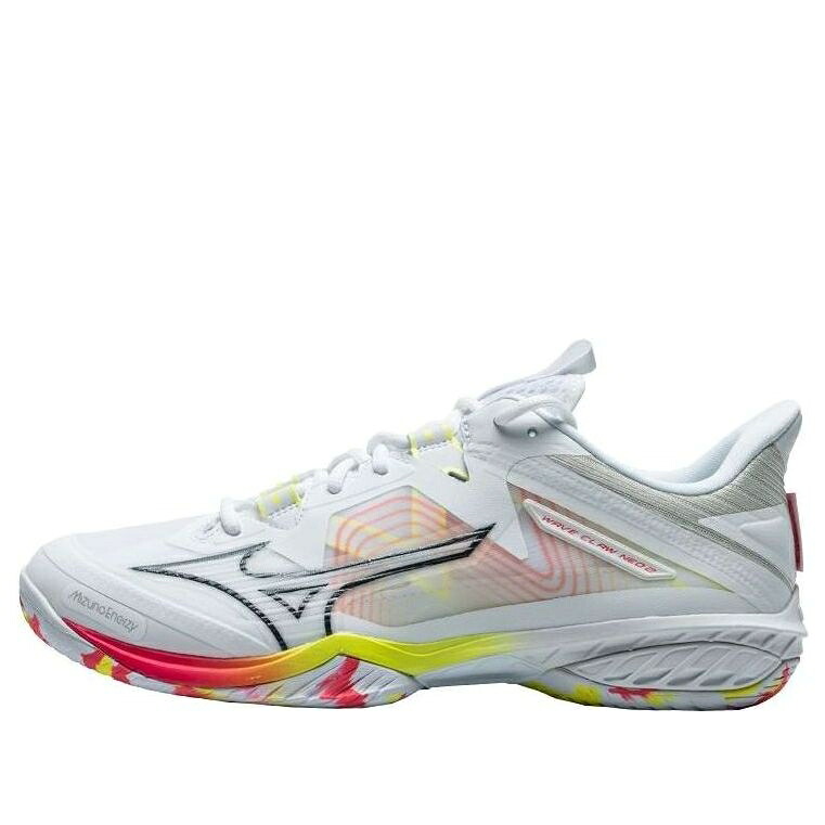 ミズノ ウェーブ ウェイブ ネオ 白色 ホワイト 赤 レッド 黄色 イエロー 'WHITE FLAME' スニーカー メンズ MIZUNO WAVE CLAW NEO II 71GA227022 / WHITE RED YELLOW|スニケス