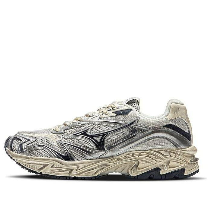 ミズノ クリーム 黒色 ブラック \'DUST SILVER\' スニーカー メンズ MIZUNO ADVENTURE V2 CREAM D1GH250304 / CREAM BLACK｜スニケス