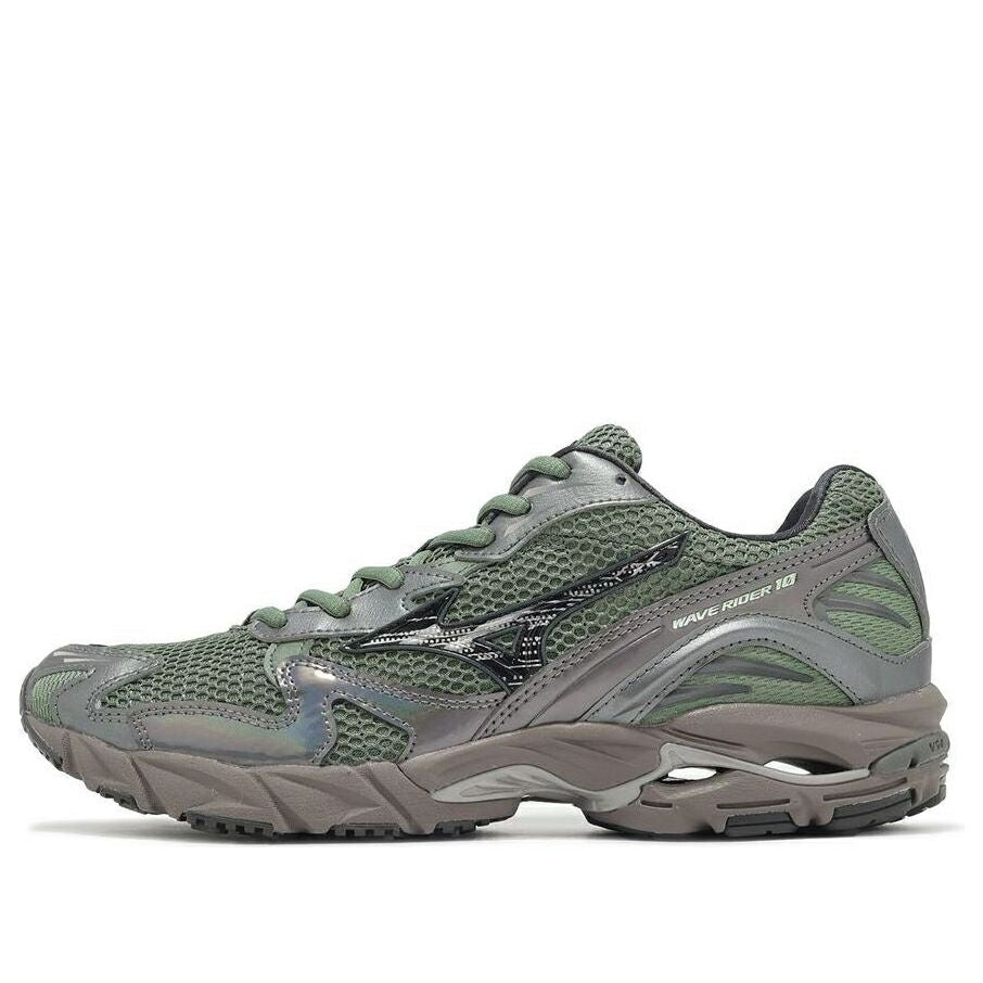 ミズノ ウェーブ ウェイブ 緑 グリーン 黒色 ブラック 灰色 グレー AGAVE BLACK スニーカー メンズ MIZUNO WAVE RIDER 10 GREEN D1GA243109 / AGAVE GREEN BLACK METALLIC GREY
