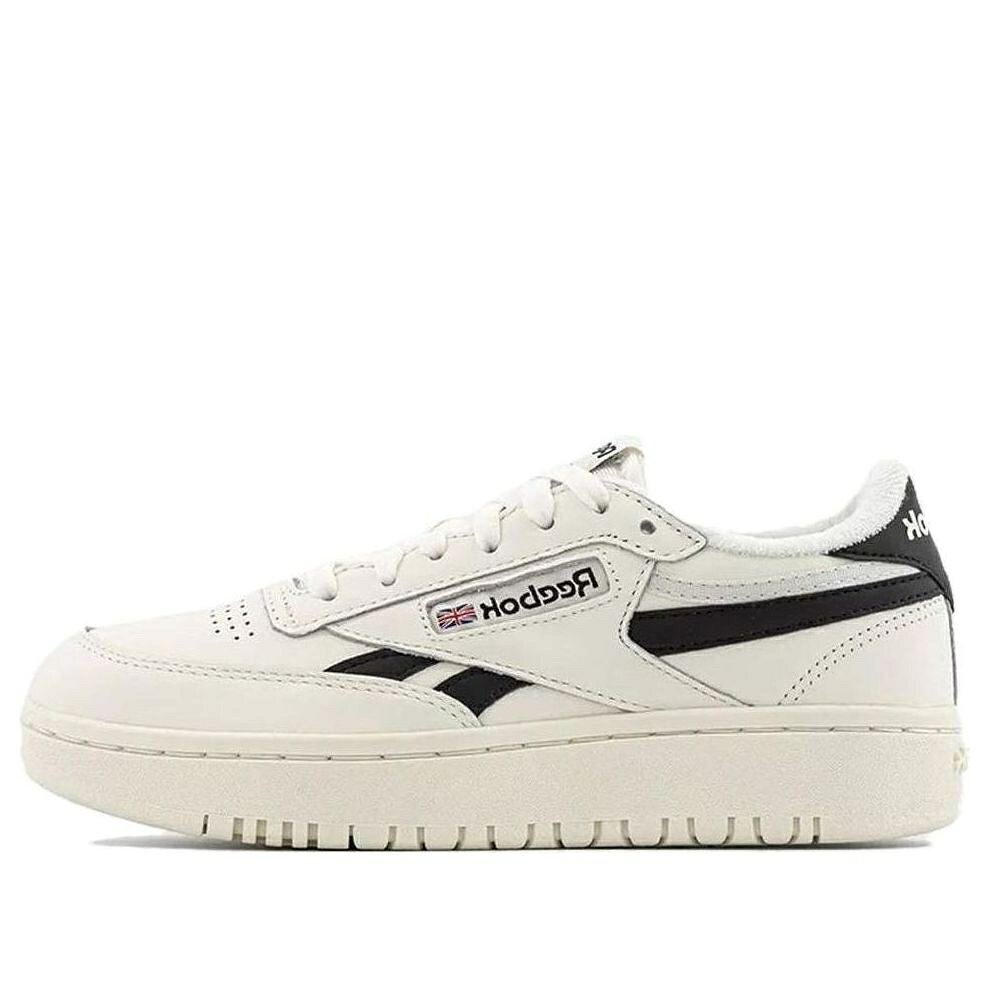 リーボック 野球クラブ 中核グループ 黒いこと 黒いこと \u0027CHALK BLACK\u0027 スニーカー レディース REEBOK (WMNS) CLUB C DOUBLE 100010773 / CHALK CORE BLACK CHALK