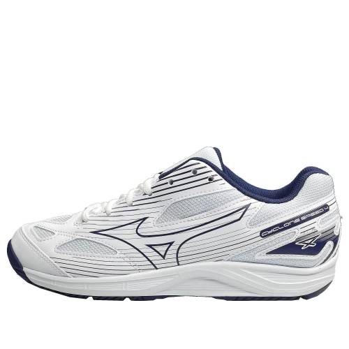 ミズノ 素早さ 白いこと 白いこと 紺色 米国海軍 \u0027WHITE NAVY\u0027 スニーカー メンズ MIZUNO CYCLONE SPEED 4 V1GA238043 / WHITE NAVY