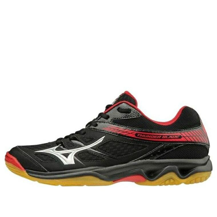 ミズノ サンダー 黒色 ブラック 赤 レッド BLACK RED スニーカー メンズ MIZUNO THUNDER BLADE V1GA177086 / BLACK RED