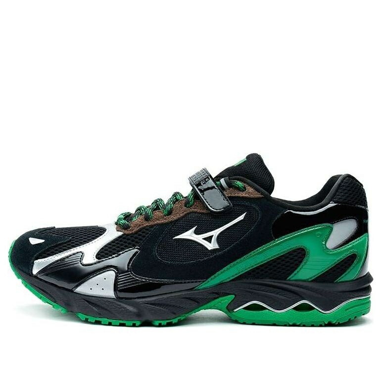 ミズノ ウェーブ ウェイブ 緑 グリーン 黒色 ブラック 銀色 シルバー BLACK SILVER スニーカー メンズ MIZUNO X RANDOMEVENT WAVE RIDER 1 GREEN D1GH224201 / BLACK GREEN SILVER