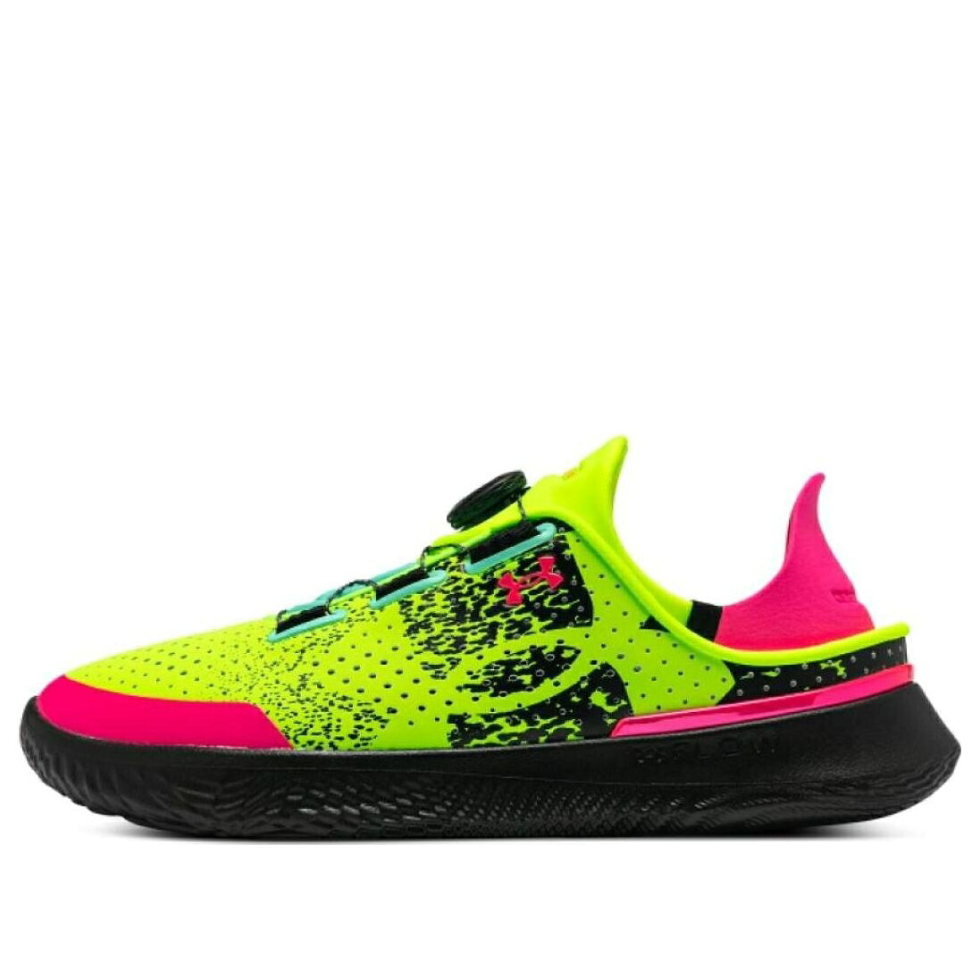 流通受け答え 菩提樹 黒いこと 黒いこと アンダーアーマー \u0027LIME BLACK\u0027 スニーカー メンズ UNDER ARMOUR UNDER ARMOUR UA FLOW SLIPSPEED SURGE 3027057-300 / LIME SURGE BLACK