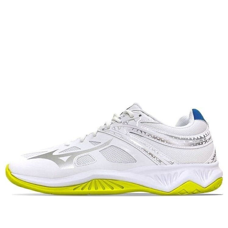 ミズノ サンダー 白色 ホワイト 緑 グリーン 青色 ブルー 'WHITE' スニーカー メンズ MIZUNO THUNDER BLADE 2 V1GA197005 / WHITE GREEN BLUE｜スニケス