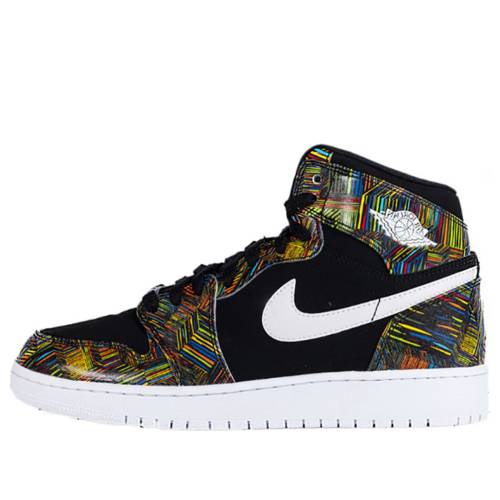 ナイキ ジョーダン ご機嫌 黒いこと 黒いこと \u0027BHM\u0027 お坊っちゃん キッズ JORDAN (GS) AIR 1 RETRO HIGH 739640-045 / BLACK MULTI COLOR WHT もの言う花 マタニティ スニーカー