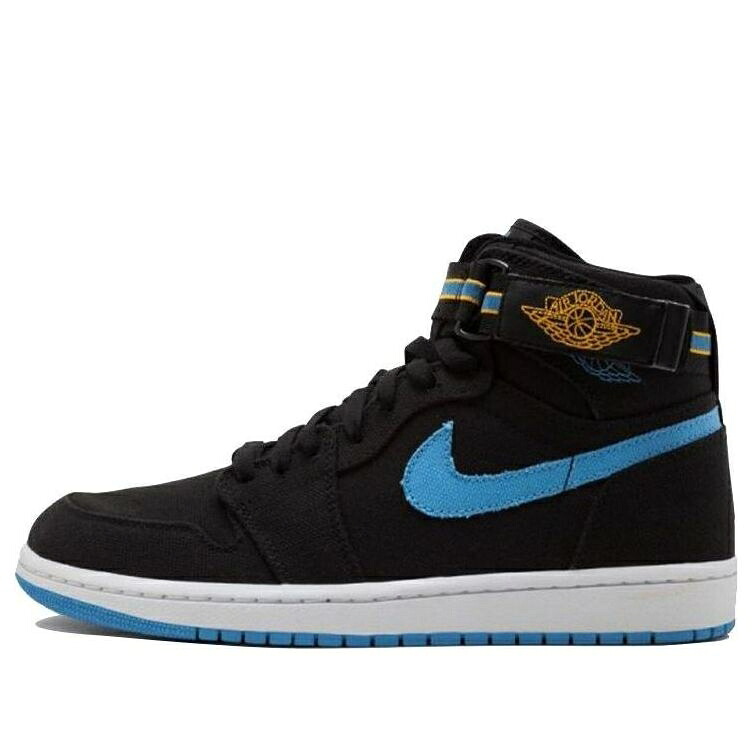 ナイキ ジョーダン ハイ ストラップ 黒色 ブラック 青色 ブルー 白色 ホワイト 'BLUE WHITE' スニーカー メンズ JORDAN AIR 1 HIGH STRAP 342132-041 / BLACK UNIVERSITY BLUE WHITE