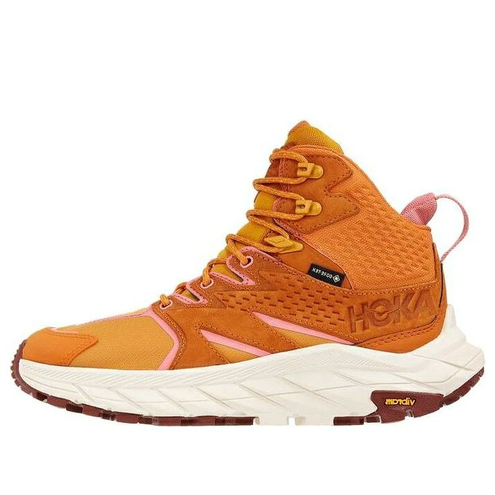 ホカオネオネ ミッド ゴアテックス 橙 オレンジ色 赤 赤いこと \u0027DESERT YELLOW\u0027 スニーカー レディース HOKA ONE ONE (WMNS) HOKA ONE ANACAPA MID GORE-TEX SUN GOLDEN 1119372-DSGYL / ORANGE RED