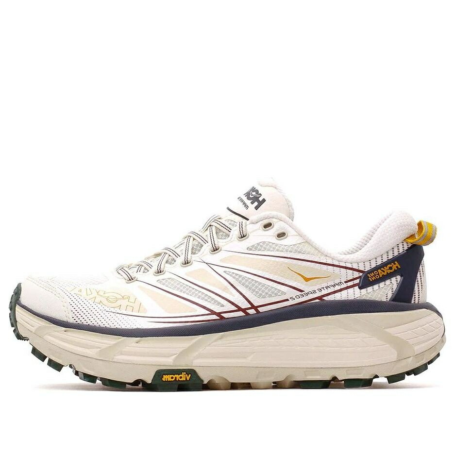 ホカオネオネ スピード ベージュ 紺色 ネイビー 黄色 イエロー 橙 オレンジ 'ALABASTER MILK' スニーカー メンズ HOKA ONE ONE HOKA ONE MAFATE SPEED 2 OAT 1126851-ALK / BEIGE NAVY YELLOW ORANGE