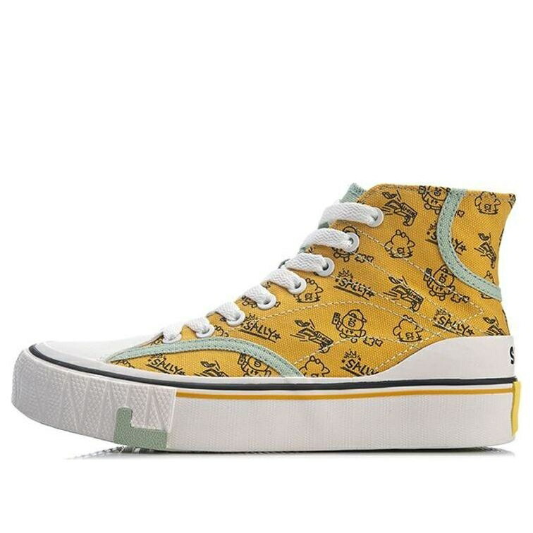 リーニン スニーカー 運動すること靴 黄味がかった 黄色 白いこと 白いこと \u0027YELLOW WHITE\u0027 スニーカー レディース LI-NING (WMNS) X LINE FRIENDS WEIWU CANVAS HI SHOES AGCQ594-1 / YELLOW WHITE MULTI COLOR