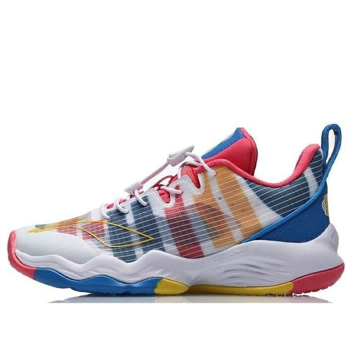 リーニン 白色 ホワイト 青色 ブルー 赤 レッド 黄色 イエロー 'MULTI COLOR' ジュニア キッズ LI-NING (GS) SONIC 8 LOW YKBR042-3 / WHITE BLUE RED YELLOW ベビー マタニティ スニーカー｜スニケス 23,643円