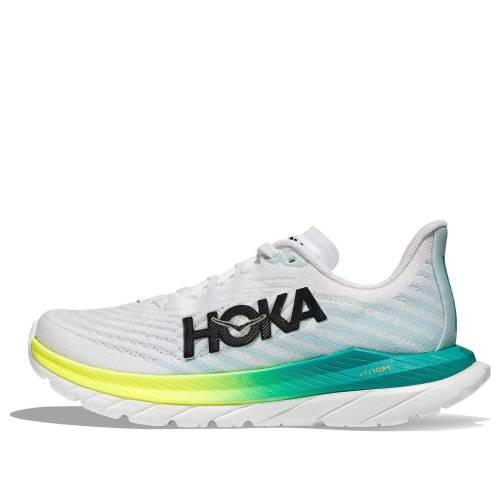 ホカオネオネ 青味 青み 白いこと 白いこと \u0027WHITE GLASS\u0027 スニーカー メンズ HOKA ONE ONE HOKA ONE MACH 5 WIDE BLUE 1136677-WBGL / WHITE BLUE GLASS