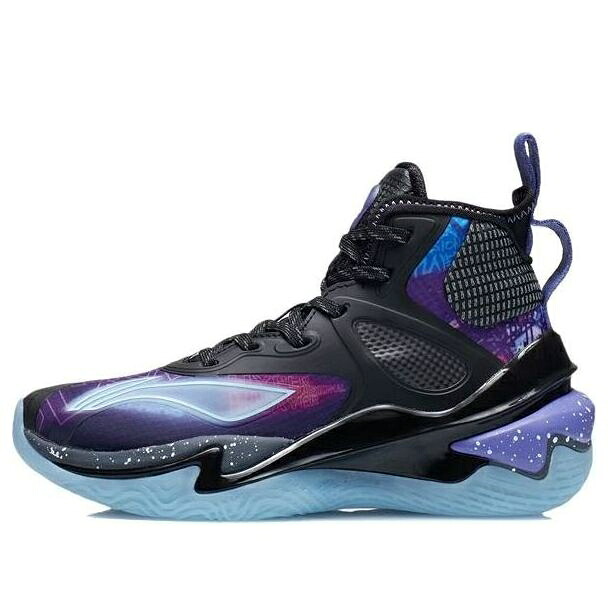 リーニン プレミアム 黒色 ブラック 青色 ブルー 紫 パープル 'BLACK BLUE' ジュニア キッズ LI-NING (GS) PIONEER PREMIUM YKBR062-1 / BLACK BLUE PURPLE ベビー マタニティ スニーカー|スニケス