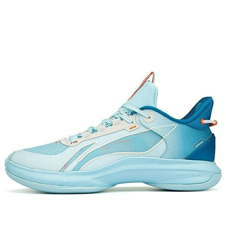 リーニン ミッド 青味 青み 橙 オレンジ色 \u0027LIGHT ORANGE\u0027 スニーカー メンズ LI-NING FLASHING MID BLUE ABPR069-4 / LIGHT BLUE ORANGE