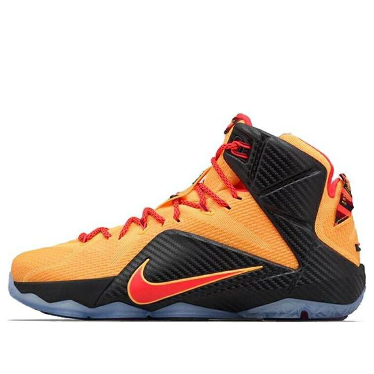 ナイキ レブロン 橙 オレンジ色 緑 緑であること 黒いこと 黒いこと \u0027CLE\u0027 スニーカー メンズ NIKE LEBRON 12 684593-830 / ORANGE FLUORESCENT GREEN BLACK