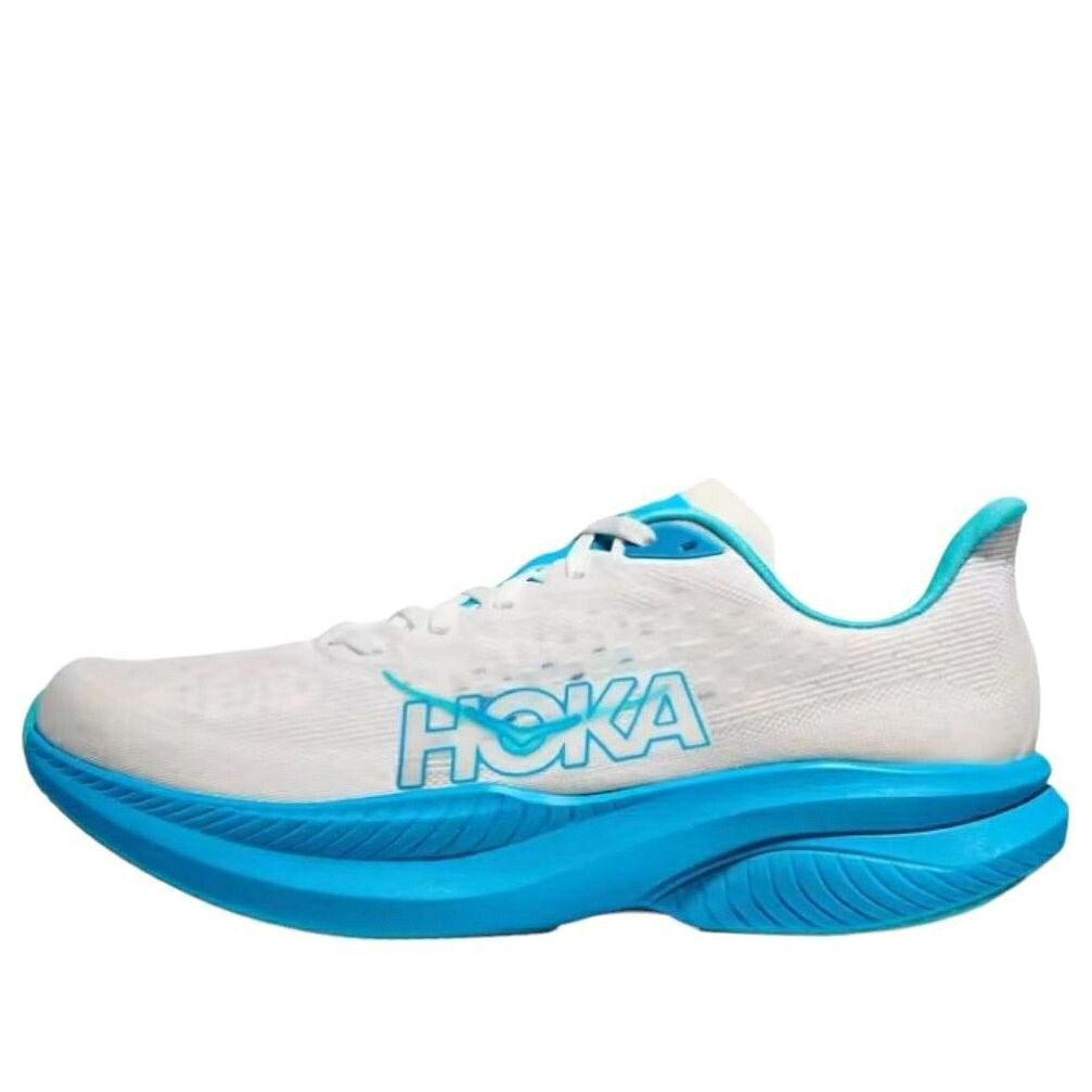 ホカオネオネ 白色 ホワイト 青色 ブルー 'WHITE BLUE' スニーカー メンズ HOKA ONE ONE HOKA ONE MACH 6 SKYWARD 1147790-WKY / WHITE SKYWARD BLUE｜スニケス