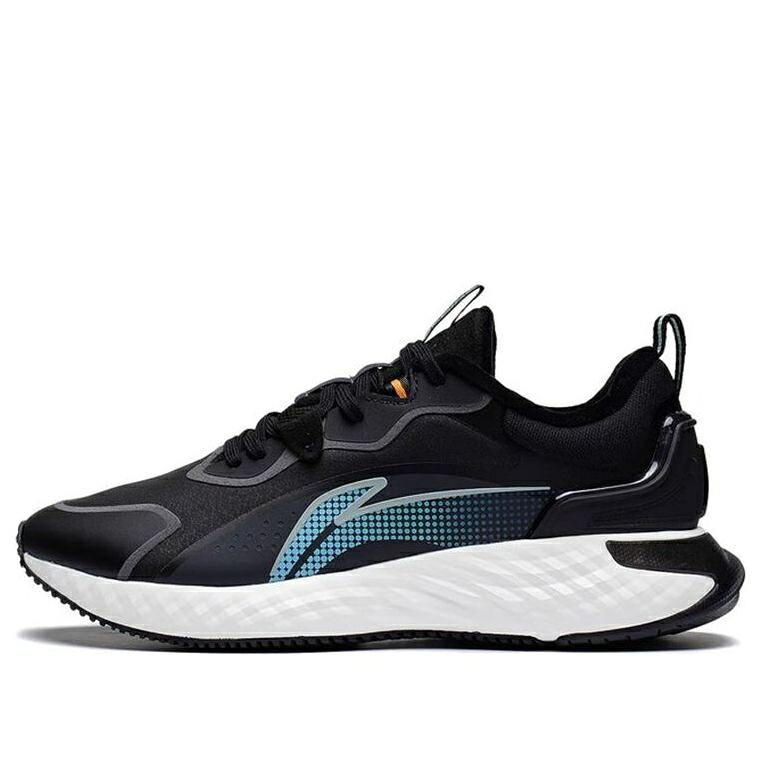 リーニン 白色 ホワイト 黒色 ブラック 青色 ブルー 'BLACK BLUE' スニーカー メンズ LI-NING CLOUD SHIELD WHITE AGLS219-2 / BLACK WHITE BLUE