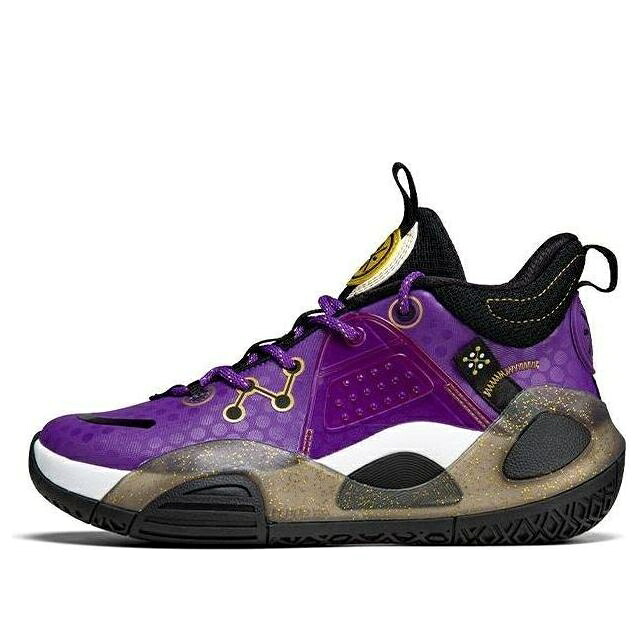 リーニン ウェイド シティ 紫 パープル 黒色 ブラック 'PURPLE BLACK' ジュニア キッズ LI-NING (GS) WADE ALL CITY 9 V1 YKBR076-13 / PURPLE BLACK ベビー マタニティ スニーカー｜スニケス