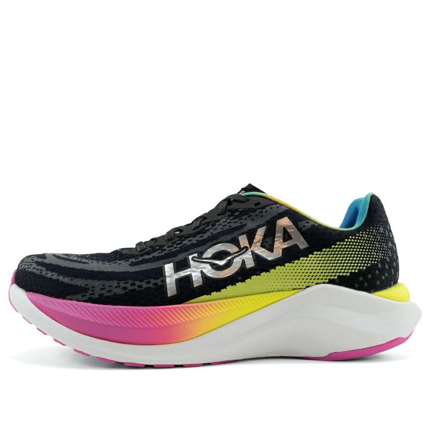 ホカオネオネ しろがね色 しろがね色 黒いこと 黒いこと \u0027BLACK MULTICOLOR\u0027 スニーカー メンズ HOKA ONE ONE HOKA ONE MACH X SILVER MULTI-COLOR\u0027 1141450-BKSV / BLACK SILVER MULTI COLOR