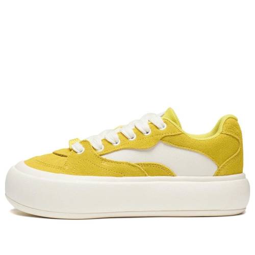リーニン 滑る スニーカー 運動すること靴 黄味がかった 黄色 白いこと 白いこと \u0027YELLOW WHITE\u0027 スニーカー レディース LI-NING (WMNS) PLATFORM SKATE SHOES AZGT026-3 / YELLOW WHITE