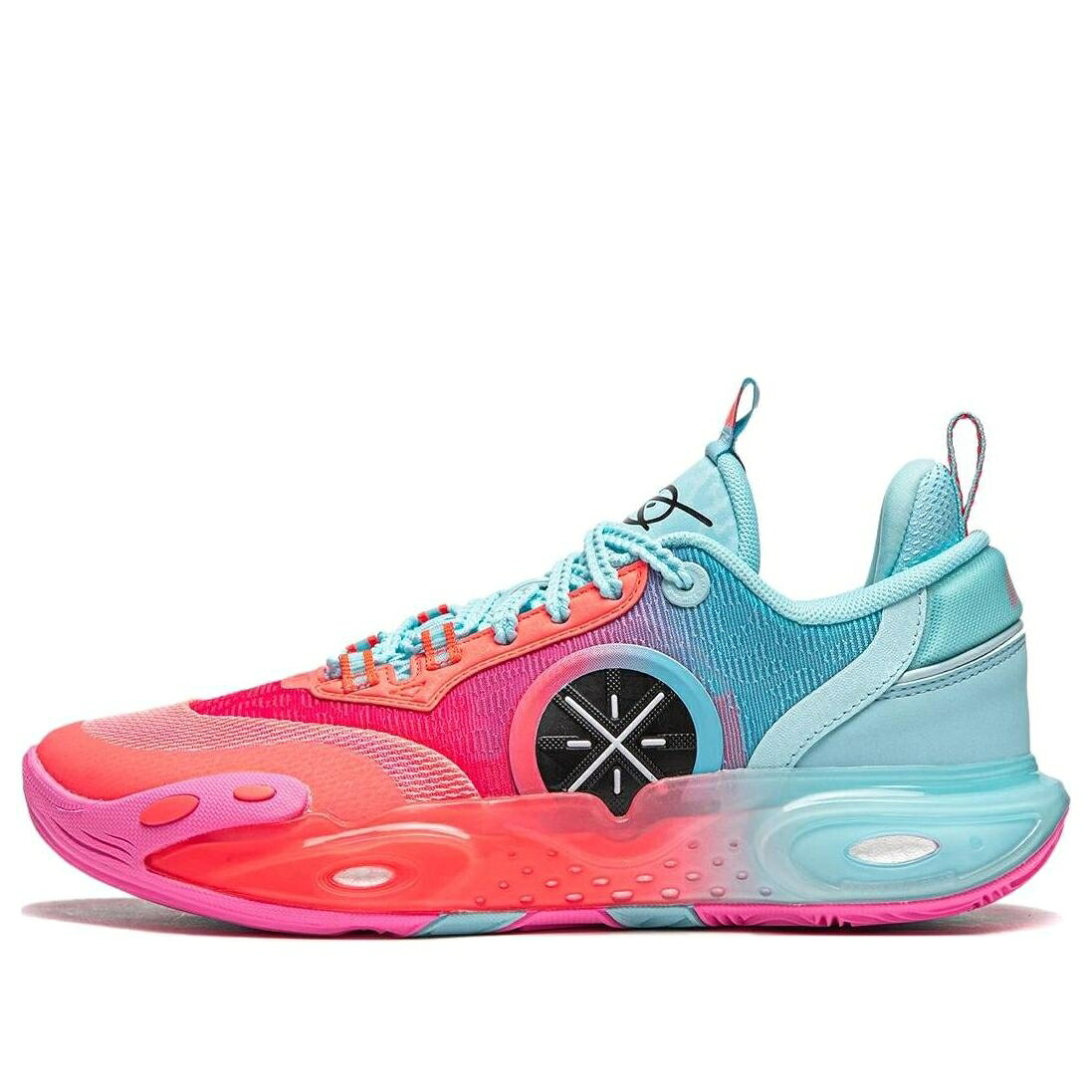 リーニン ウェイド シティ 青色 ブルー ピンク 橙 オレンジ 黒色 ブラック 'MINT PINK' ジュニア キッズ LI-NING (GS) WADE ALL CITY 12 BLUE YKBU020-3 / MINT BLUE PINK ORANGE BLACK ベビー マタニティ スニー｜スニケス