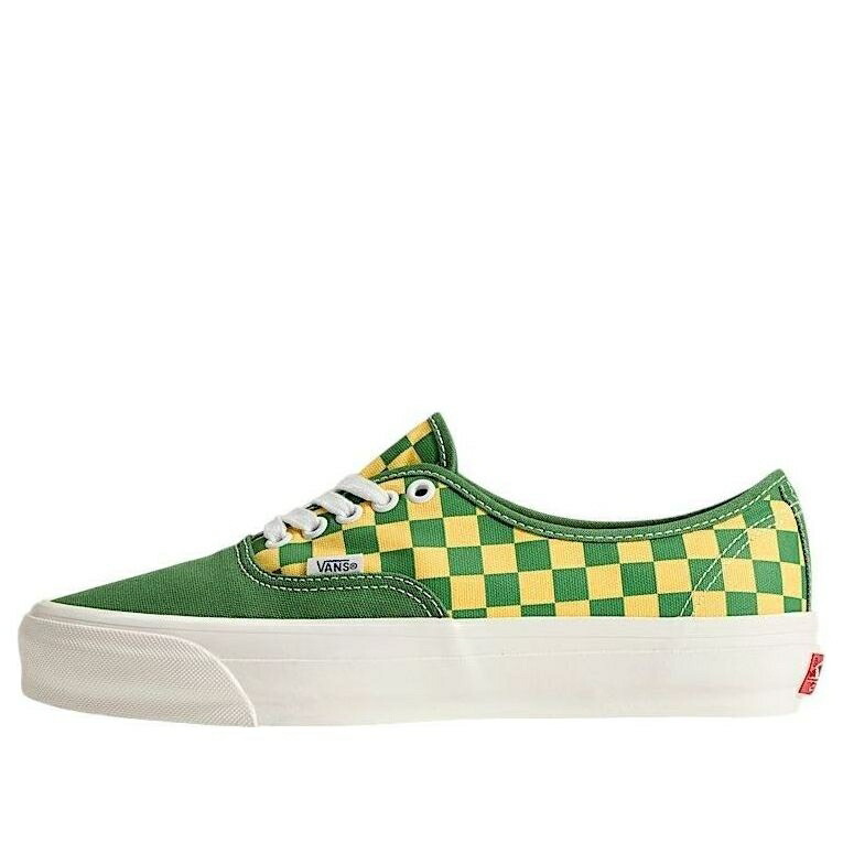 ヴァンズ バンズ プレミアム オーセンティック 緑 グリーン 黄色 イエロー 'FAIRWAY YELLOW' スニーカー メンズ VANS PREMIUM AUTHENTIC CHECKERBOARD GREEN VN000EBNBR1 / FAIRWAY GREEN YELLOW