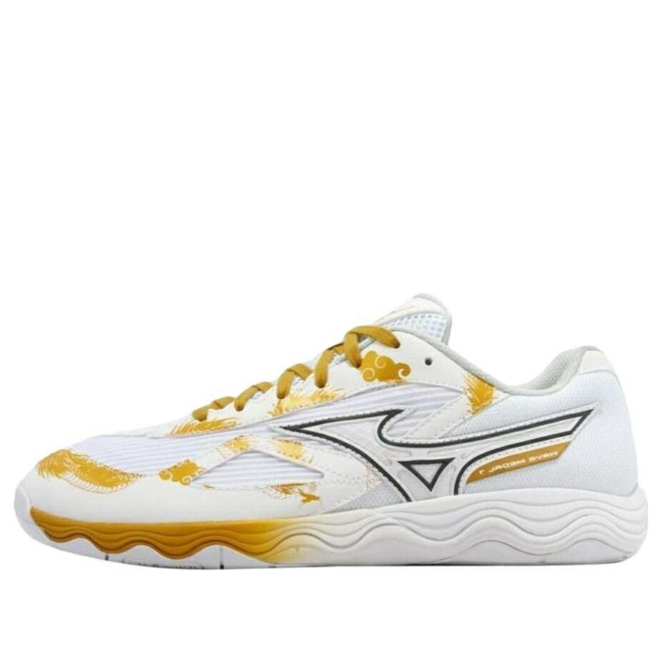 ミズノ ウェーブ ウェイブ 白色 ホワイト ゴールド WHITE GOLD スニーカー メンズ MIZUNO WAVE MEDAL 7 81GA231512 / WHITE GOLD