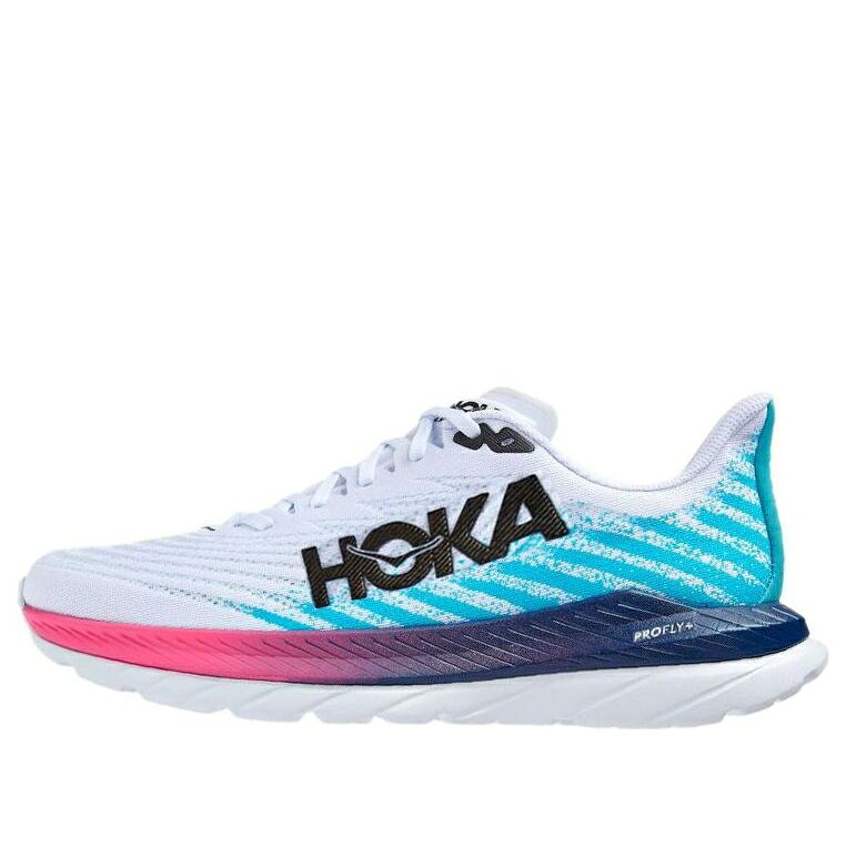 ホカオネオネ 白色 ホワイト 青色 ブルー 'WHITE BLUE' スニーカー メンズ HOKA ONE ONE HOKA ONE MACH 5 SCUBA 1127893-WSBB / WHITE SCUBA BLUE|スニケス