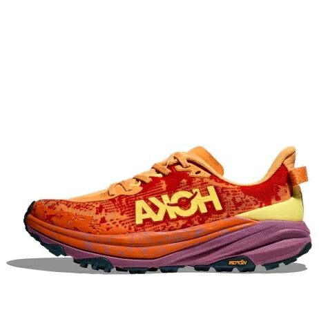 ホカオネオネ 橙 オレンジ色 黄味がかった 黄色 紫 パープル \u0027ORANGE\u0027 スニーカー メンズ HOKA ONE ONE HOKA ONE SPEEDGOAT 6 1147791-SRBT / ORANGE YELLOW PURPLE