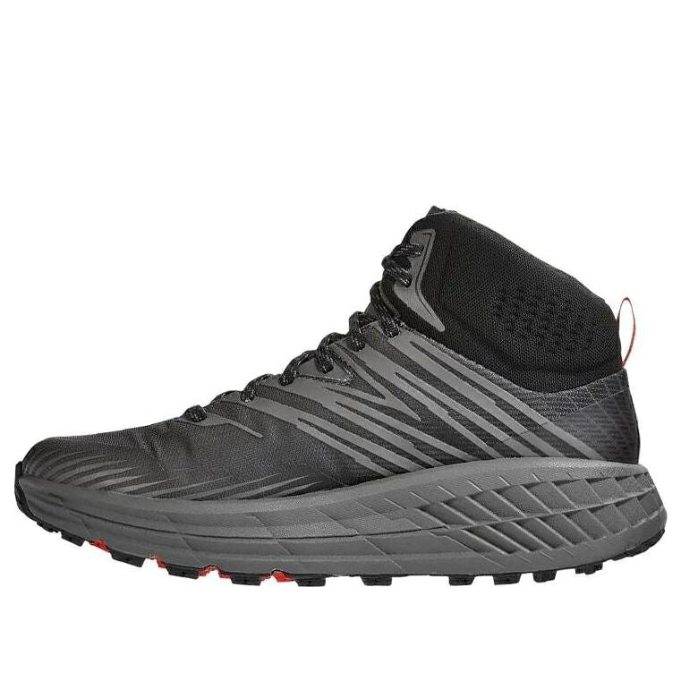 ホカオネオネ ミッド 黒いこと 黒いこと \u0027GREY\u0027 スニーカー メンズ HOKA ONE ONE HOKA ONE SPEEDGOAT MID GTX 2 1106532-ADGG / BLACK