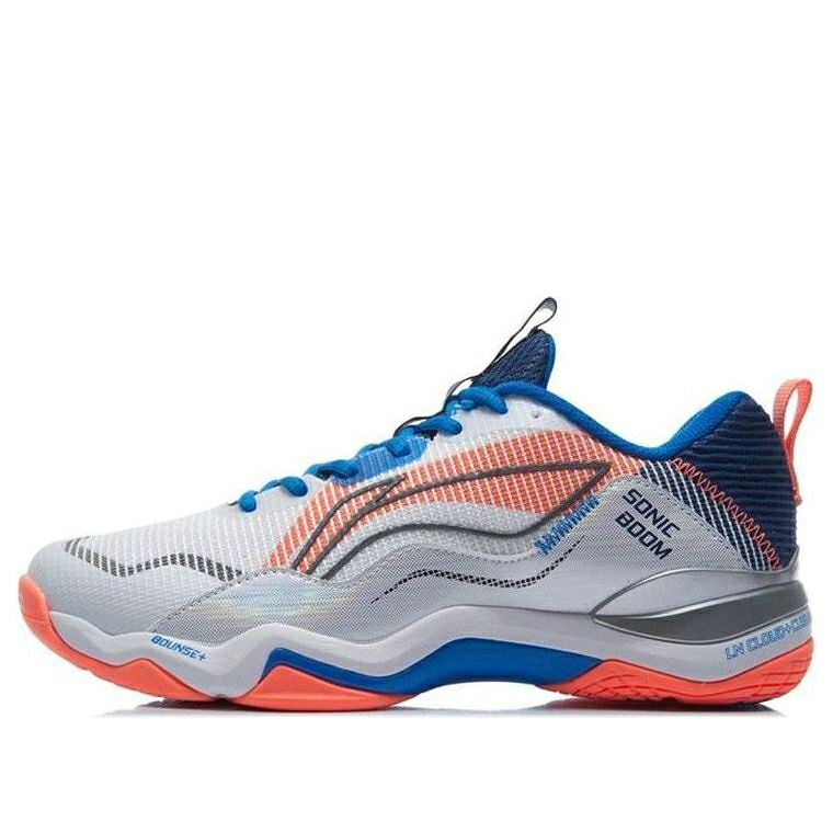 リーニン 青色 ブルー 灰色 グレー 橙 オレンジ 'GREY ORANGE' スニーカー メンズ LI-NING SOUND BOOM EG 3 BLUE AYZR005-1 / GREY BLUE ORANGE
