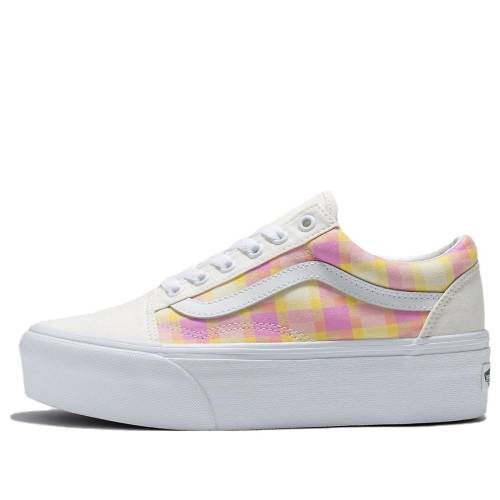 ヴァンズ バンズ サクラ色 年寄りの学院 \u0027PASTEL PICNIC\u0027 スニーカー メンズ VANS OLD SKOOL STACKFORM VN0A7Q5MGBX / PINK PLAID