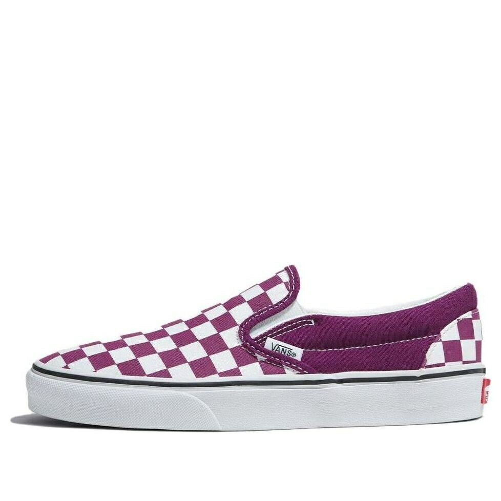 ヴァンズ バンズ クラシック スリッポン 紫 パープル 白色 ホワイト PURPLE スニーカー レディース VANS (WMNS) CLASSIC SLIP-ON CHECKERBOARD VN000BVZDRV / PURPLE WHITE