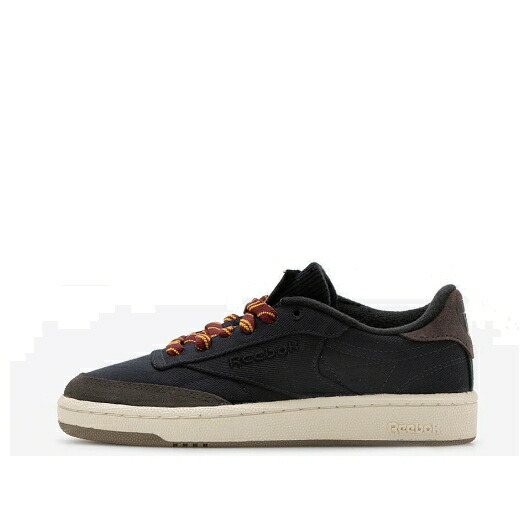リーボック クラブ ナイト 黒色 ブラック 茶色 ブラウン HOGWARTS UNIFORM スニーカー メンズ REEBOK CLUB C 85 X HARRY POTTER 100073152 / NIGHT BLACK TERRA BROWN
