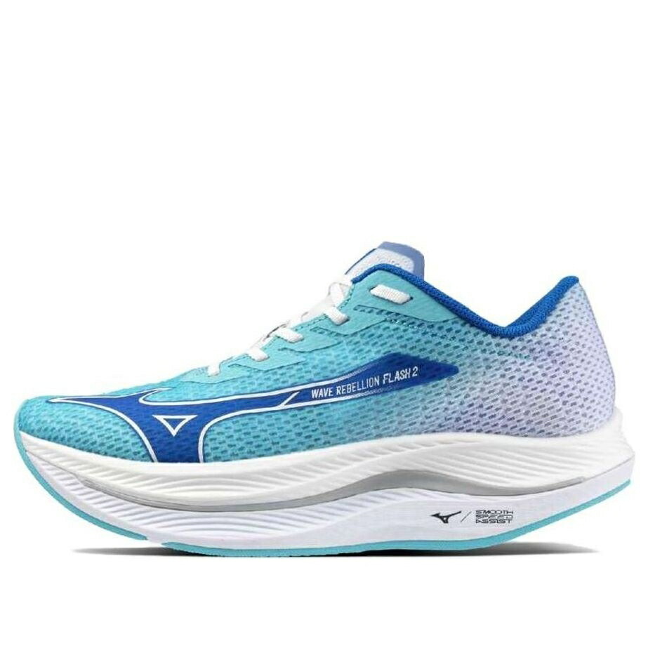 ミズノ ウェーブ ウェイブ 青色 ブルー 白色 ホワイト 'BLUE WHITE' スニーカー メンズ MIZUNO WAVE REBELLION FLASH 2 J1GC243551 / BLUE WHITE