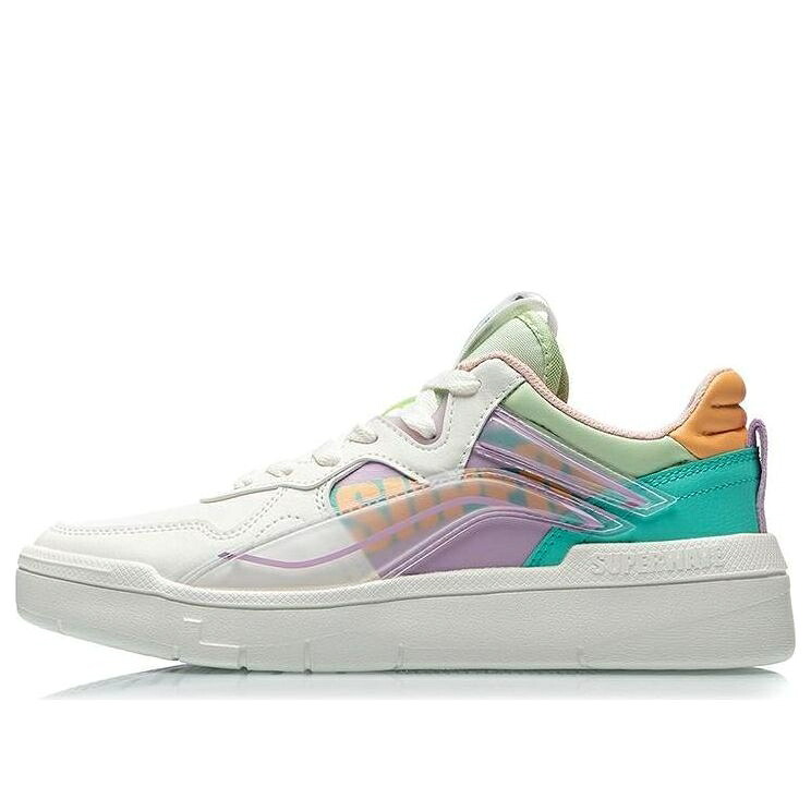 リーニン 紫 パープル 白いこと 白いこと 緑 緑であること \u0027WHITE GREEN\u0027 スニーカー レディース LI-NING (WMNS) SUPERWAVE LOW PURPLE AECR004-2 / WHITE PURPLE GREEN